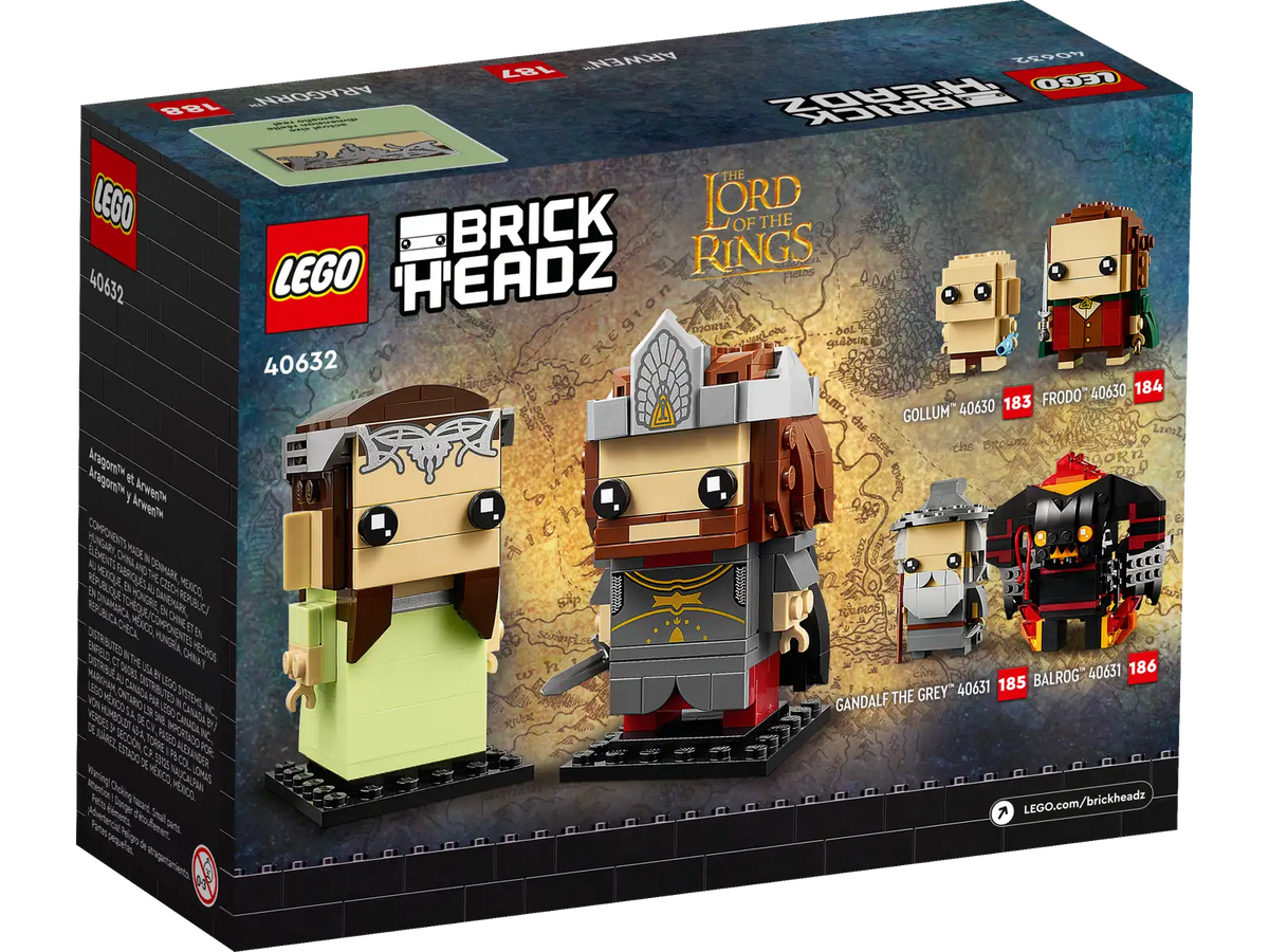 LEGO The Lord of the Rings Aragorn™ & Arwen™ BrickHeadz Set (40632)