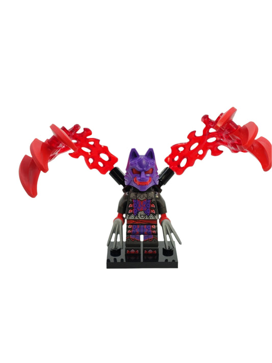Wolf Mask Warrior - Dark Purple and Red Mask with Energy Claws, njo0899 - LEGO® Ninjago Minifigure