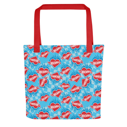Hot Wheels Heart with Flame Tote Bag