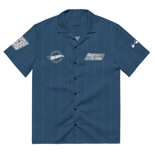 Hot Wheels Racing Blue Striped Mechanic Shirt
