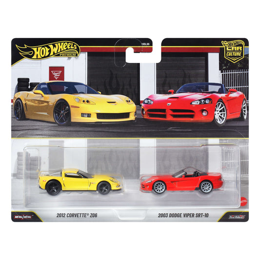 Hot Wheels Premium Car Culture 2-Pack 2003 Dodge Viper SRT-10 & 2012 Corvette Z06
