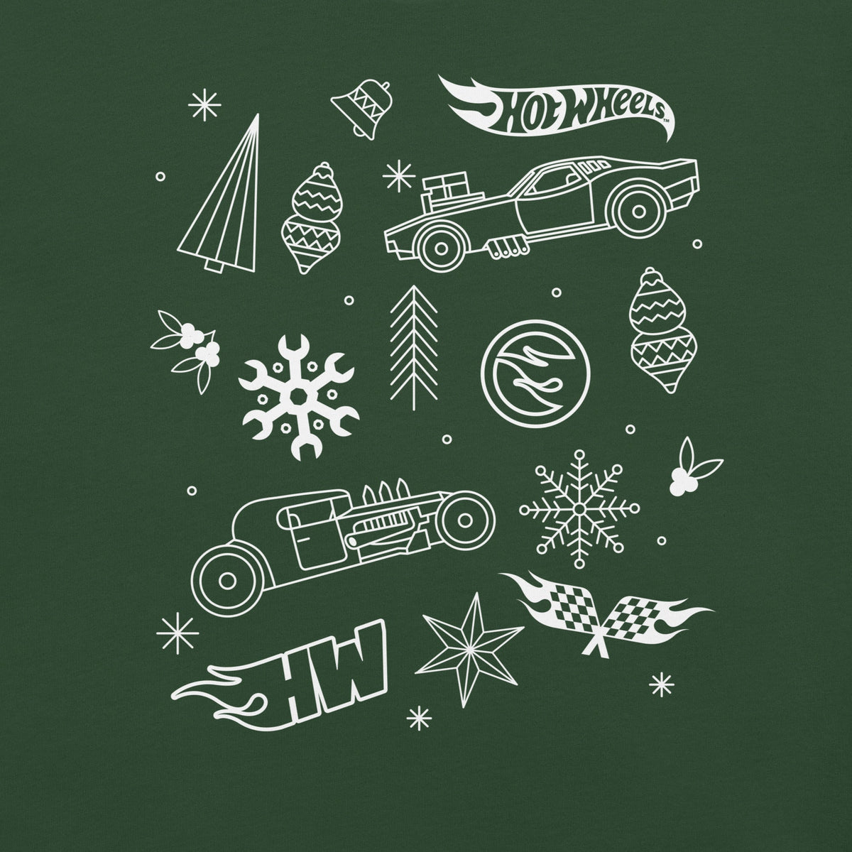 Hot Wheels Holiday Icons Green T-Shirt